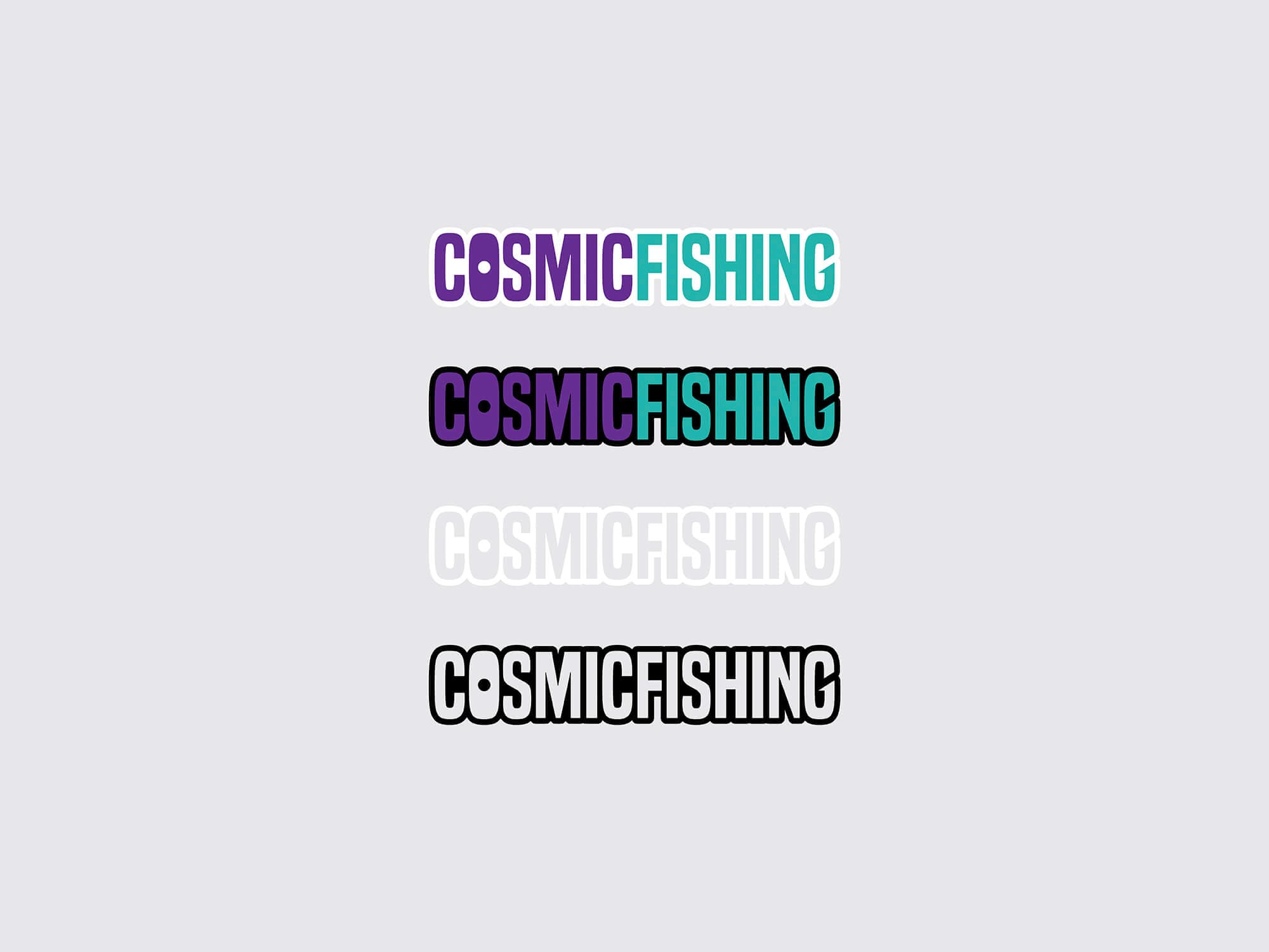 Cosmic Fishing Theatre logo variations